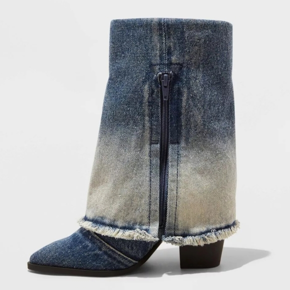 wild fable Shoes - Wild Fable Calista Denim Foldover Booties